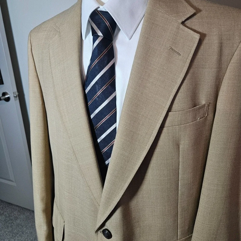 Botany 500 Suit Blazer Sport Coat Men 42S‎ Light Brown - Flaw